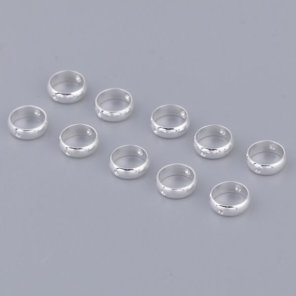 

10pc metal beads circle rings with double hole diy jewelry making