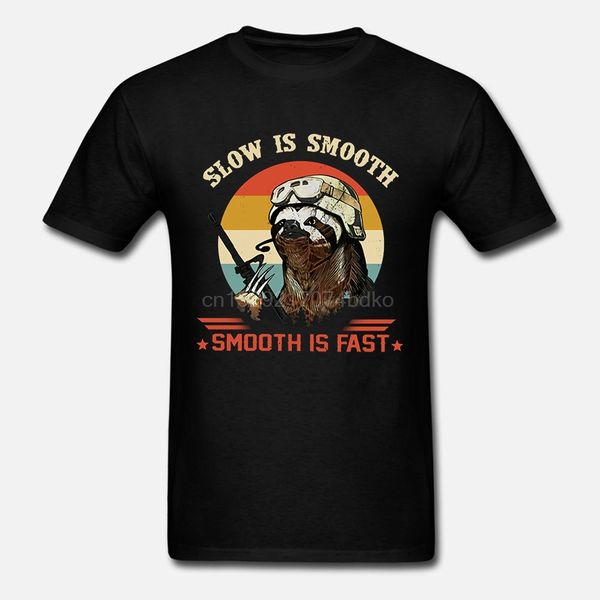 

sloth slow is smooth smooth is fast vintage men t shirt cotton s 4xl