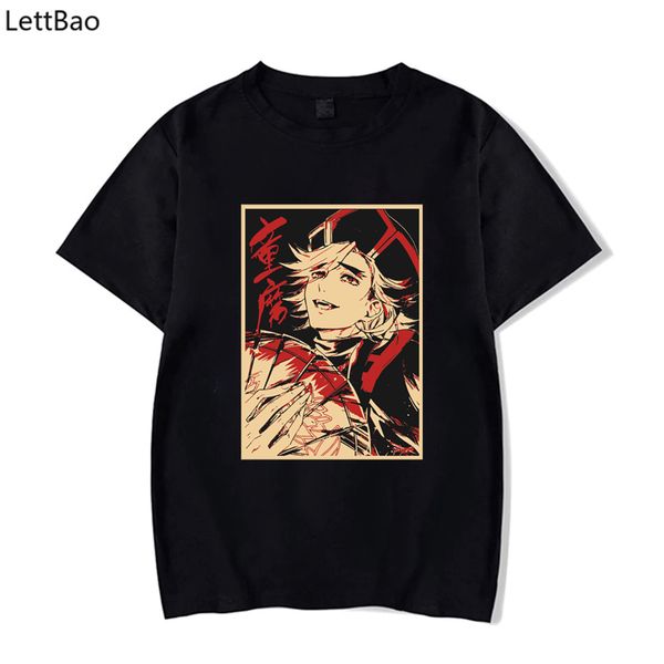 

douma demon kimetsu no yaiba anime t-shirts summer hip hop short sleeve clothes men women t-shirts funny harajuku tees
