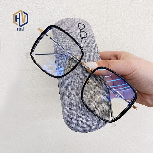 

fashion sunglasses frames tr90 anti-blue light glasses women gradient big square frame myopia unisex, Black
