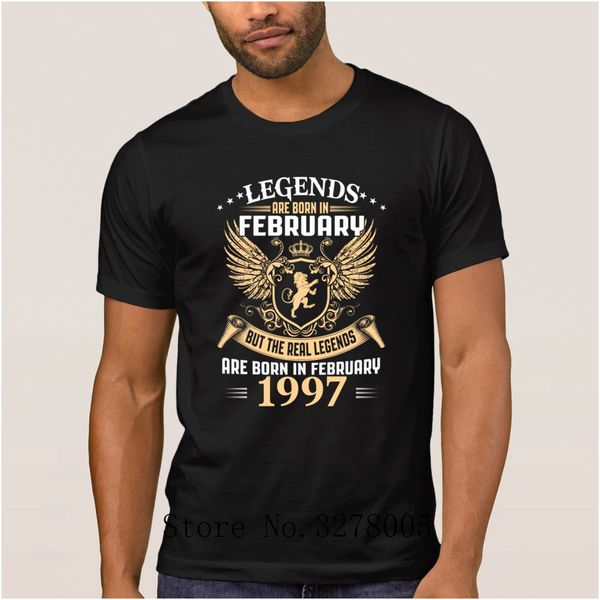 

la maxpa letters t shirt mens kings legends are born in february 1997 men's t-shirt summer style big sizes gents tee shirts