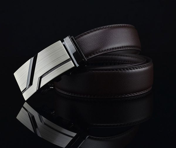 

men's leather belt with orthodox automatic buckle genuine leather belts men's reversible belt dress casual, Black;brown