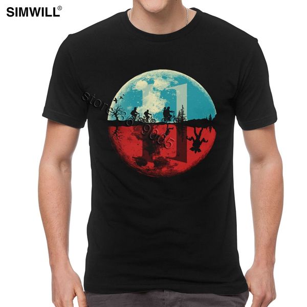 

hip hop streetwear stranger things moon t shirt men fashion short sleeves cotton t-shirt upside down tshirt tv fans tees top
