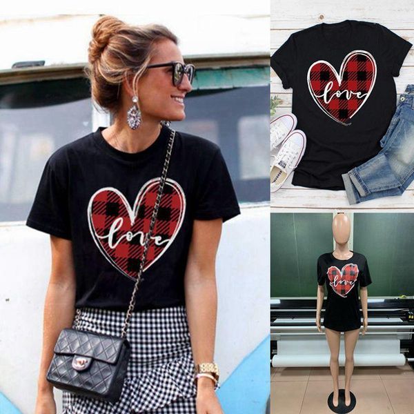 

clothing valentines day womens designer tshirts fashion love print panelled short sleeve womens tees casual females, White