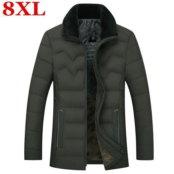 

new plus size 8xl 7xl winter warm jacket for men loose coats casual mens thick coat male slim casual cotton padded warm, Black