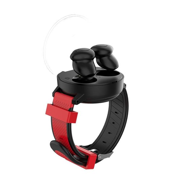 

tws bluetooth 5.0 wireless earphone watchband handsearbuds headset with watch wristband portable earbuds for sport with charging box