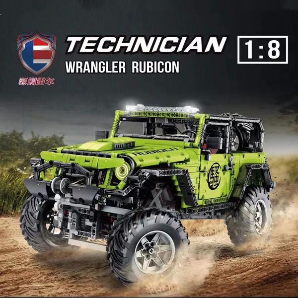 

technic 2343pcs 1:8 series assemble j902 green suv off-road vehicle building blocks bricks educational toys gifts