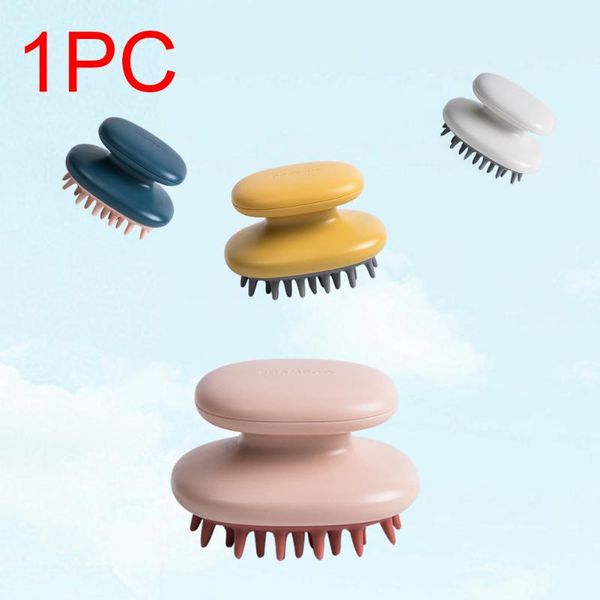 

mini head portable air cushion shampoo brush bathroom shower wide teeth soft silicone hair care washing handheld massage comb, Silver