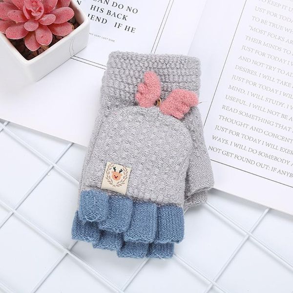 

рождественский олень заплатки варежки для детей зимнее student adult convertible flip top митенки guantes invierno mujer, Blue;gray