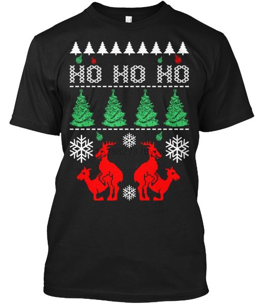 

мужчины футболка олень гадкий рождество свитер забавный мужчины t-shirt