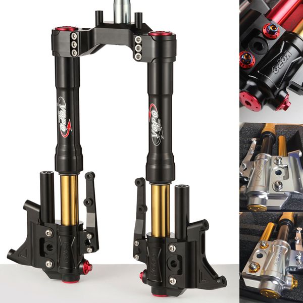 

motorcycle racing front absorber/fork double adjustable with twin-brake bracket for motorbike scooter building