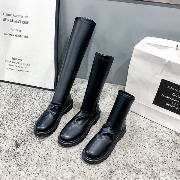 

2020 boots for women autumn 2020 womens new boots platform black round toe high women's shoes botas de mujer