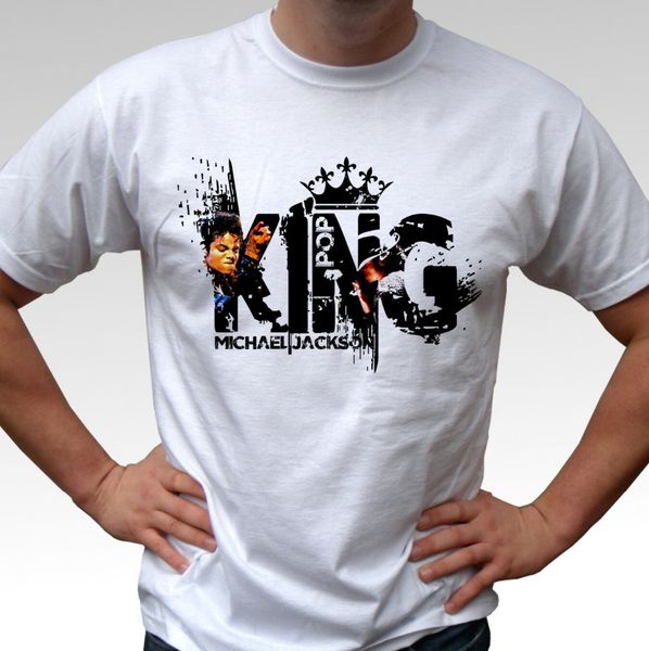

michael jackson king of pop white t shirt new 2019 summer casual printing harajuku funny rick tee customize t shirts