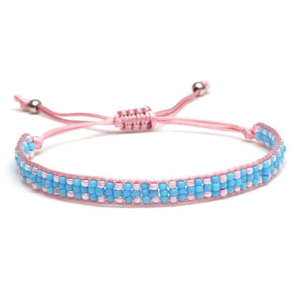 

charm bracelets boho miyuki glass seed beads mini cross handmade bracelet women men pink blue red grey waxed string triplex row jewelry he, Golden;silver