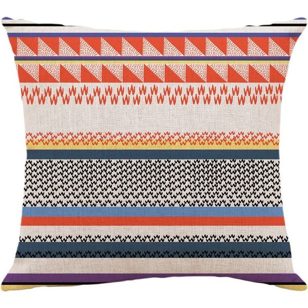 

luxury pillow case linen colored stripes almofadas fundas 45cmx45cm square home car office furniture 3d printed cushion cover