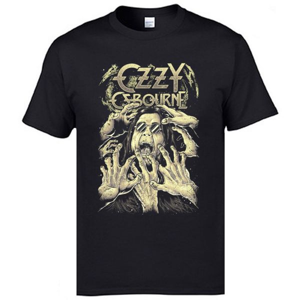 

vintage rock music tshirts ozzyosbourne hands pure cotton t-shirt for men short sleeve & tees funky o neck t-shirts camisa