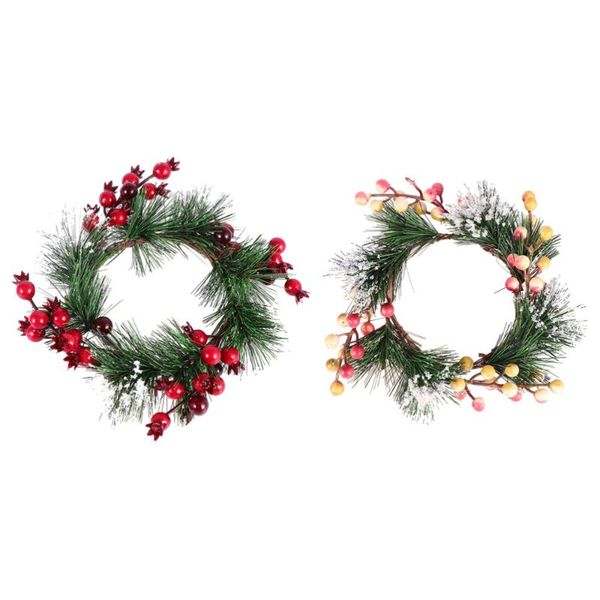 

2pcs xmas garland decorative wreath party adornment christmas flowers & wreaths