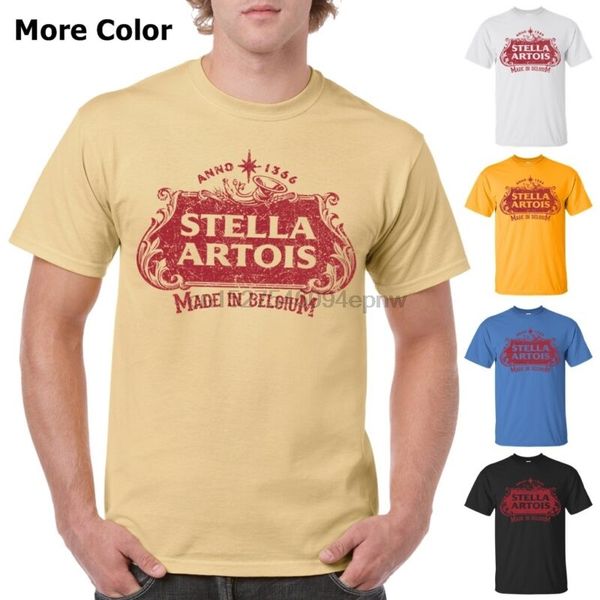 

stella artois beer t-shirt custom designed red worn label pattern