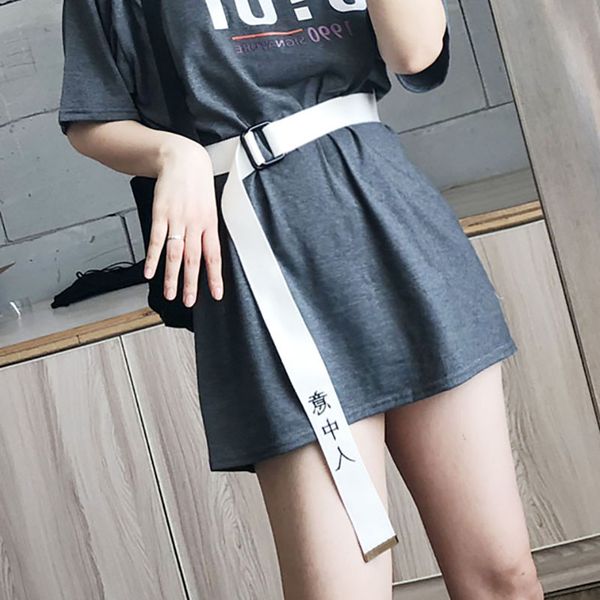 

2020 fashion women belts canvas 130cm long chinese words belt female waistband black casual harajuku waistband, Black;brown