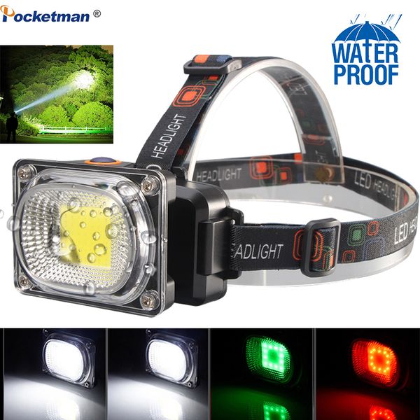 

powerful cob led headlight dc rechargeable headlamp 3modes waterproof head torch with 18650 battery for hunting fishing