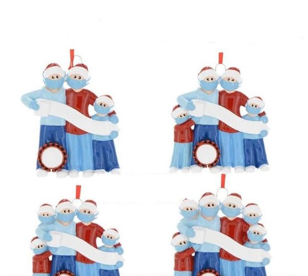 Приветствия Рождество ПВХ Кулон рождественские украшения украшения DIY Имя семьи из 6 Смола Рождество Декоры Pandemic Бесплатная доставка SN3331
