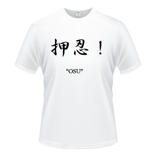

karate kyokushin osu slogan japan martial art men's plus size o-neck t-shirts fashion streetwear hip-hop short sleeve tees
