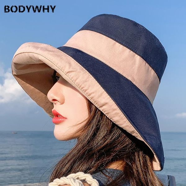 

Hat Women s Sun-resistant Beach Travel Hat Spring And Summer Ultraviolet ray Topee Double-Sided Contrast Color Korean-style