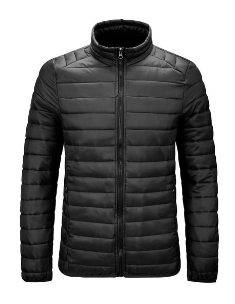 

men autumn and winter coat stand collar light cotton-padded jacket clothing1ge4terv33ejqslx, Black