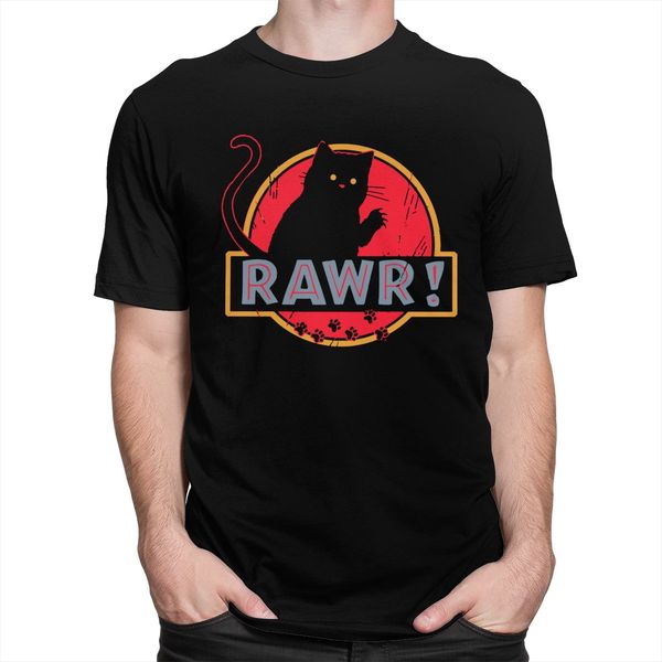 

funny rawr cat t shirt men 100% cotton t-shirt japanese harajuku cat tee crew neck short sleeved graphic tshirt clothing