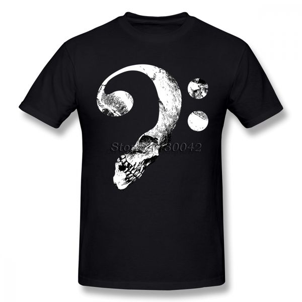 

bass clef череп music notes футболки для мужчин плюс размер хлопок команды tee shirt 4xl 5xl 6xl camiseta