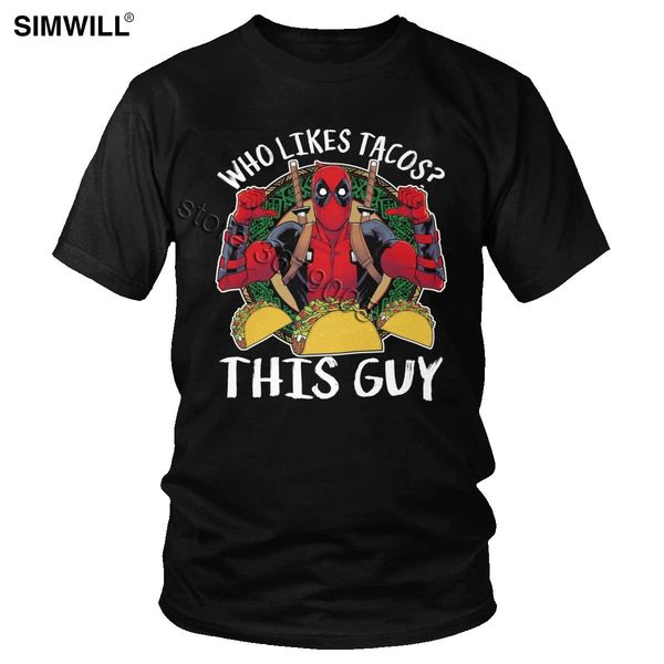 

comic deadpool t-shirt funny casual pure cotton graphic t shirt men short sleeves streetwear taco fan lover tees gift clothing