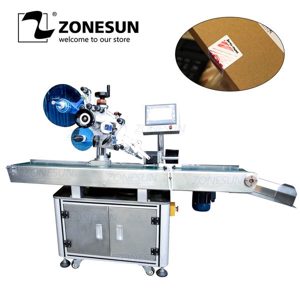 

zonesun xl-t833 automatic box carton sealing folding corner adhesive sticker packing labeling machine box sealing machine