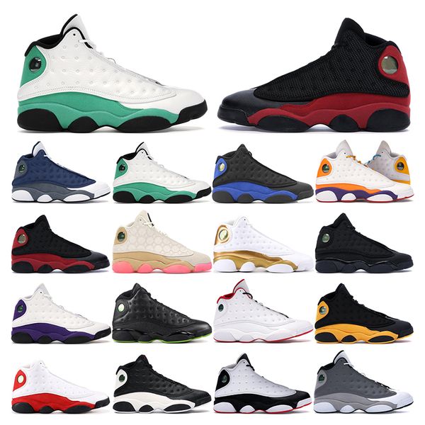

new mens basketball shoes 13s flint hyper royal lucky green playground balck cat he got game bred men sport sneakers trainer fashion outdoor, White;red