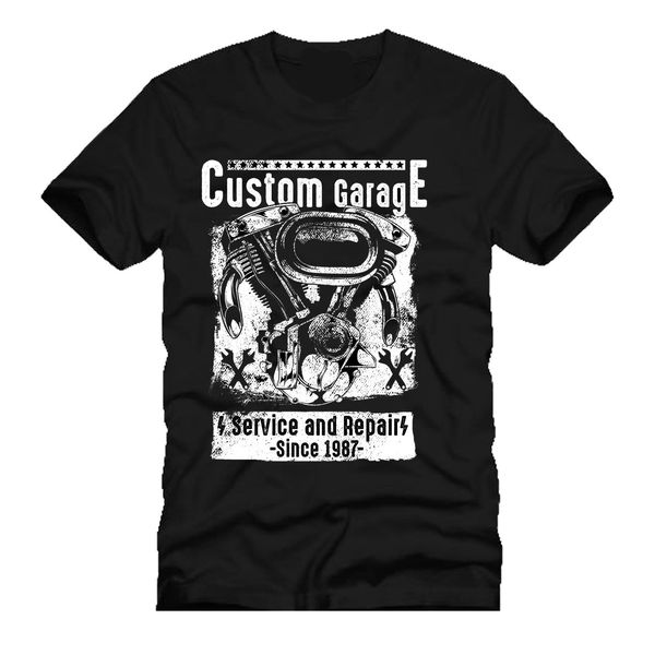 

print t-shirt 2019 fashion custom garage service and repair 1987 vintage classic mens t-shirt tee mens' t-shirt