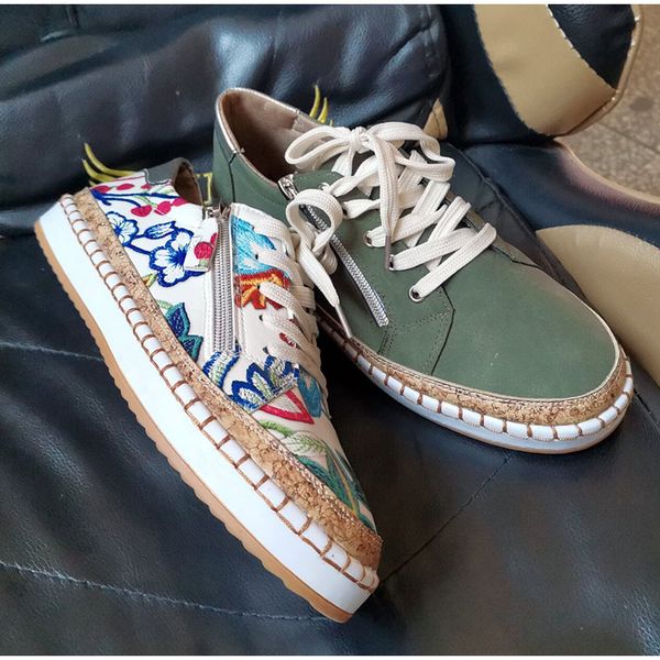 

women lace up zipper flower flat shoes ladies sewing solid fashion pu leather shoe women casual female vulcanized shoes, Black