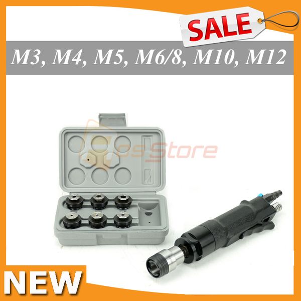 

new pneumatic tapping machine 200rpm 400rpm air drill tapper tool + 6pc chucks m3-m12