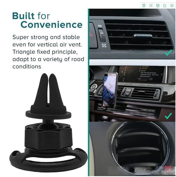 

car mount phone holder air vent hook universal car mount cell phone holder one step mounting ,reinforced easier safer driving