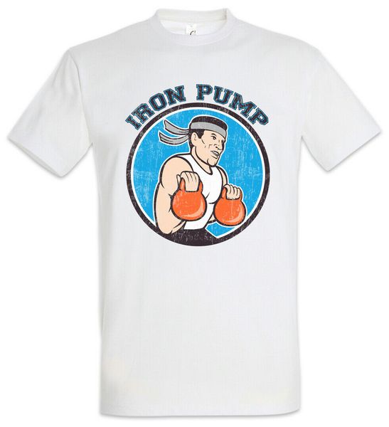 

iron pump t-shirt no pain gain train weightlifting gym kettlebells training