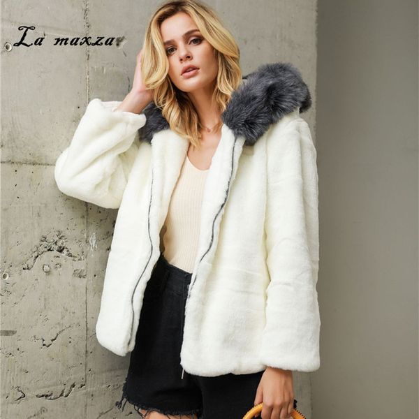 

women's fur & faux plus size womens coats winter korean casual fashion coat pockets warm clothes 2021, Black