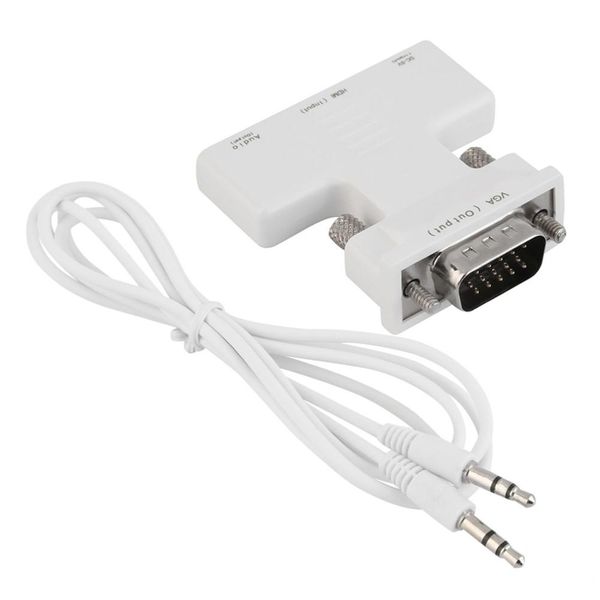 

hdmi female to vga male converter adapter with audio cable full hd 1080p signal output convertor for hdtv black & white