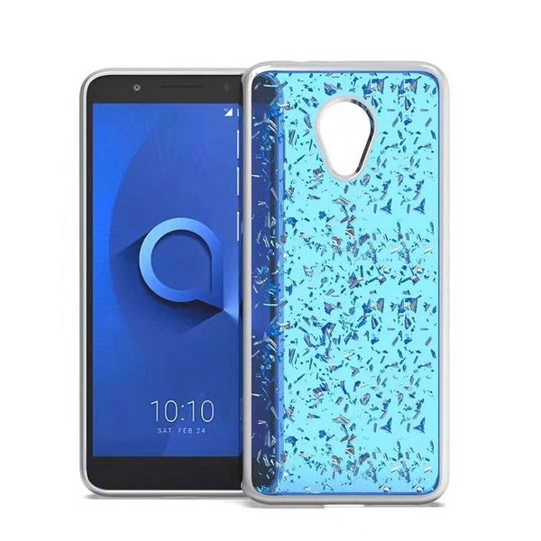 

dripping glue phone case for lg q7 plus v40 x power 3 alcatel 7 electroplate tpu pc bling back cover shell
