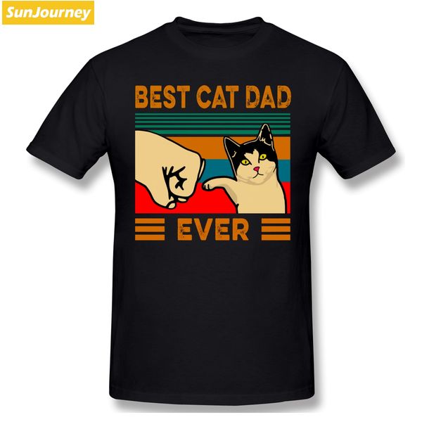 

cat dad ever men t shirt big size o-neck cotton short sleeve men's t-shirts
