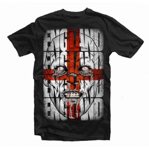 

zombie england st georges cross dtg full color black t shirt