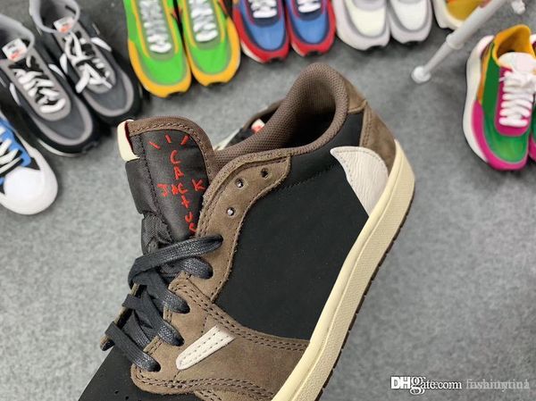 

2019 authentic travis scott air low 1 og sp cactus jack retro black dark mocha university red sail basketball shoes sports cq4277-001