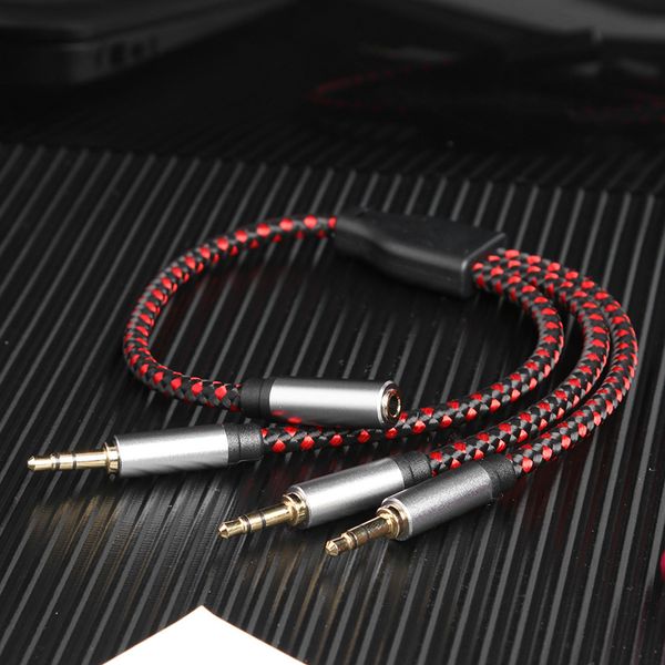 

30cm 3.5mm female to 3-male splitter audio cable