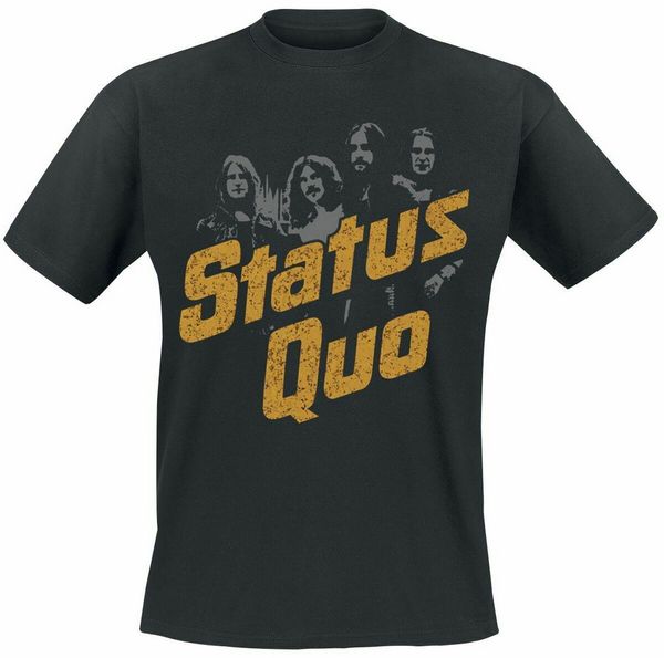 

status quo quo vintage t-shirt black loose fit tee shirt