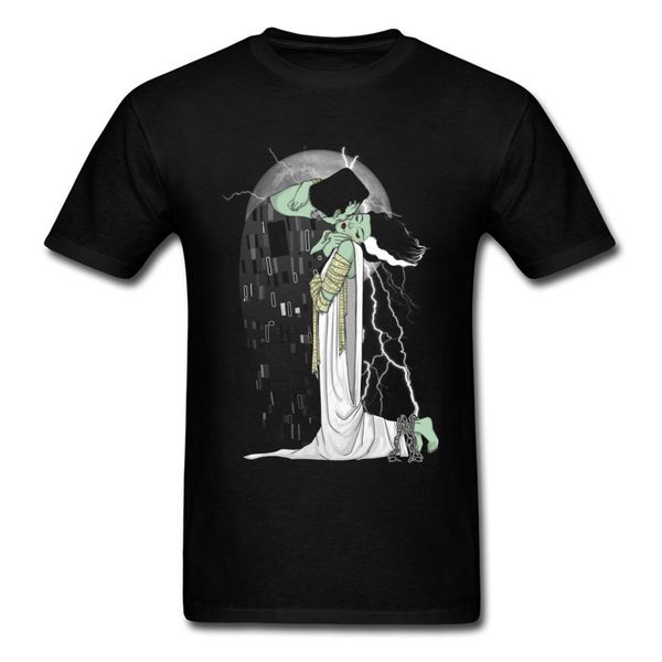 

classic bride of frankenstein tshirt round neck cotton men's shirt father tees oversized short sleeve normal tshirts custom