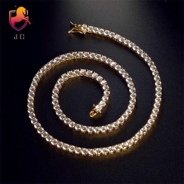 

tennis hip hop wei xiang single-row zircon necklace 3/4/5mm chain, Silver