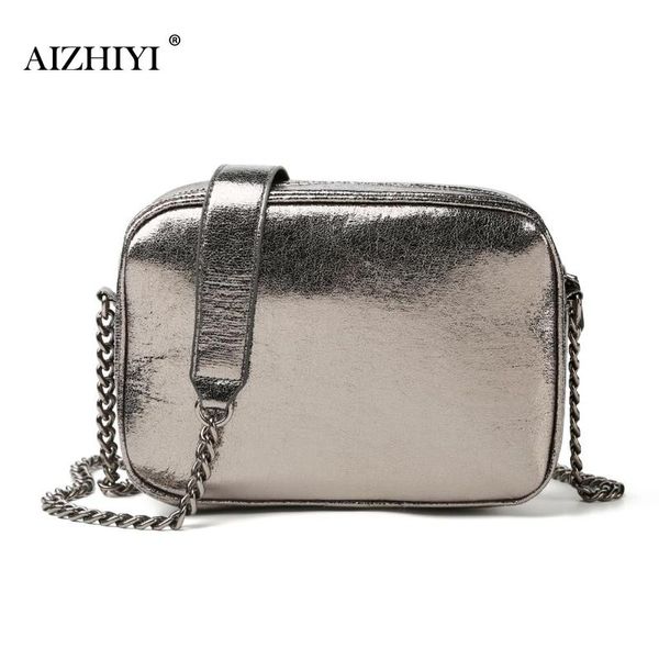 

female fashion casual small flap solid color shoulder messenger handbags leather women chain small square silver crossbody bags