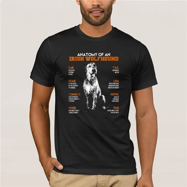 

t shirts short fashion men brand men anatomy of an irish wolfhound dogs funny gift fashion printed men's t-shirt short sleeve